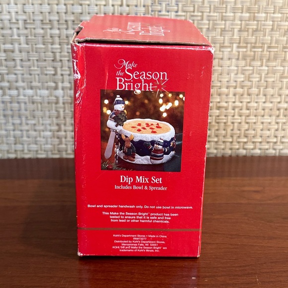 🎄NIB Christmas Dip Mix Set with Ceramic Bowl & Stainless Steel Spreader - Picture 9 of 9